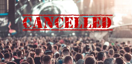 Cancelled due to coronavirus concert crowdの写真素材