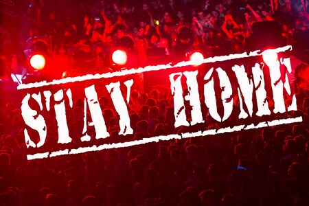 Cancelled due to coronavirus concert crowdの写真素材