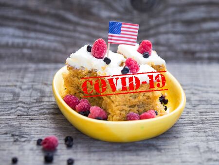 4th july celebration during coronavirus lockdownの写真素材