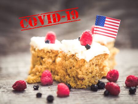 4th july celebration during coronavirus lockdownの写真素材
