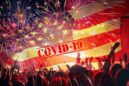 4th july celebration during coronavirus lockdownの写真素材