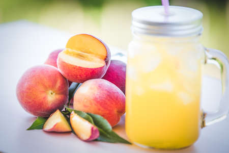 Peach summer drinkの写真素材