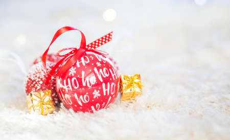 Christmas decoration background.  Happy winter holidaysの写真素材