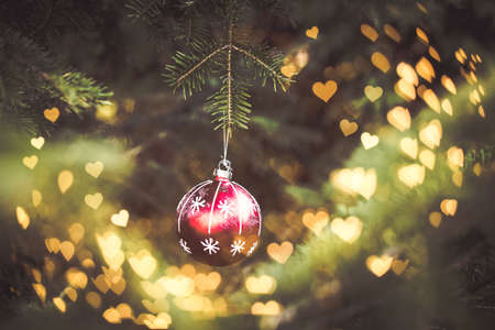 Christmas decoration background.  Happy winter holidaysの写真素材