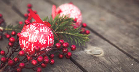 Christmas decoration background.  Happy winter holidaysの写真素材