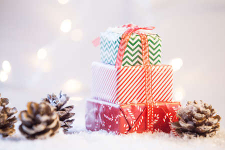 Christmas decoration background.  Happy winter holidaysの写真素材