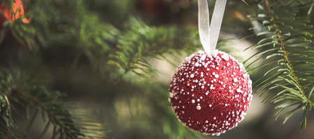 Christmas decoration background.  Happy winter holidaysの写真素材