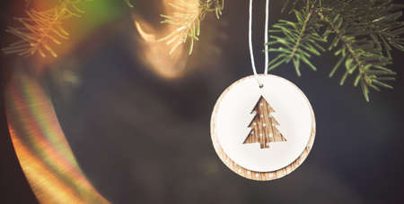 Christmas decoration background.  Happy winter holidaysの写真素材