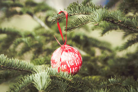 Christmas decoration background.  Happy winter holidaysの写真素材