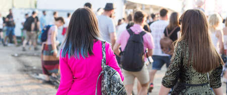 Summer music festival concert crowdの写真素材