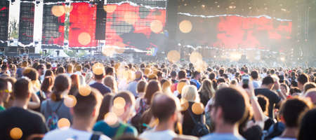 Summer music festival concert crowdの写真素材