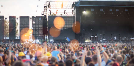 Summer music festival concert crowdの写真素材