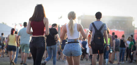 Summer music festival concert crowdの写真素材