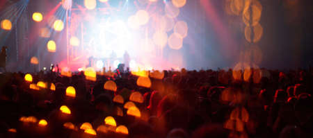 Summer music festival concert crowdの写真素材