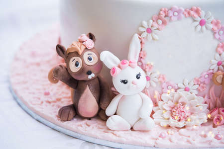 Fairytale cute animal cake toppersの写真素材