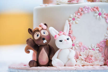 Fairytale cute animal cake toppersの写真素材