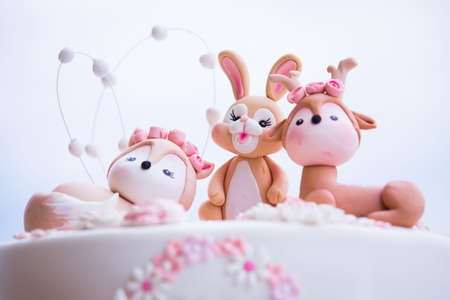 Fairytale cute animal cake toppersの写真素材