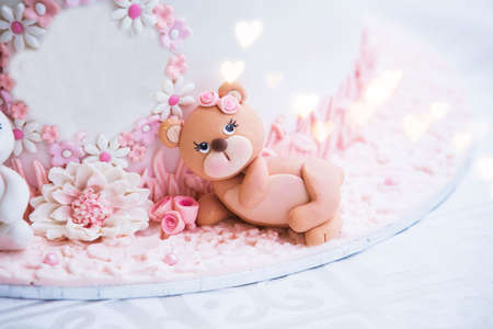 Fairytale cute animal cake toppersの写真素材