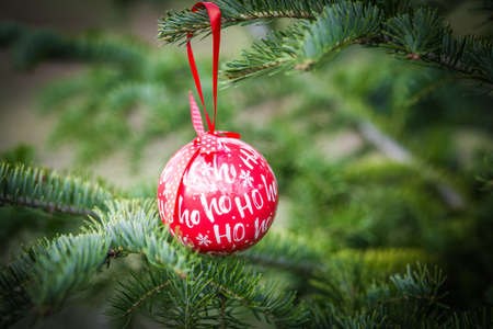 Christmas decoration blurred bokeh backgroundの写真素材