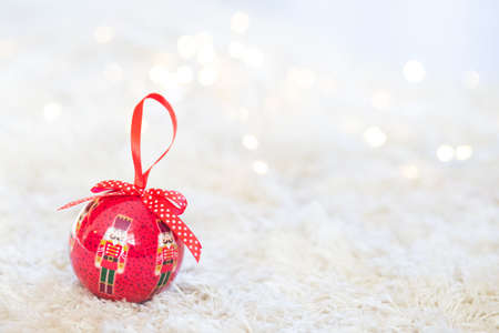 Christmas decoration blurred bokeh backgroundの写真素材