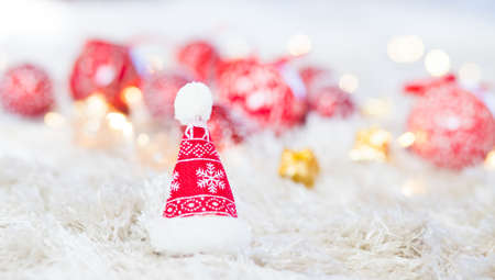 Christmas decoration blurred bokeh backgroundの写真素材