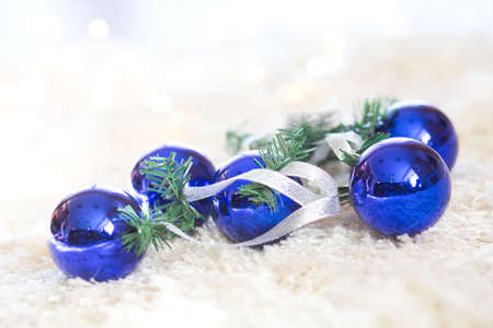 Christmas tree decorations winter backgroundの写真素材