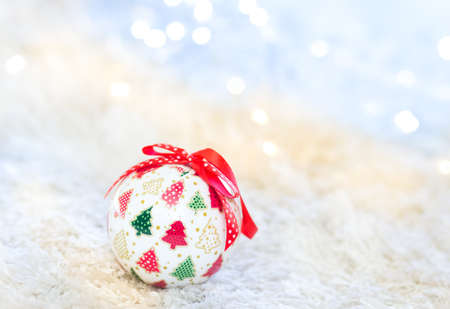 Christmas tree decorations winter backgroundの写真素材