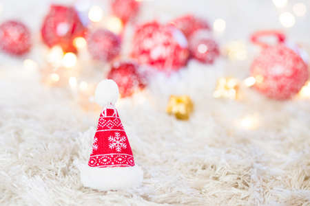 Christmas tree decorations winter backgroundの写真素材