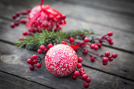 Christmas tree decorations winter backgroundの写真素材