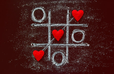 Valentines day. Valentines day greeting card. Heart on a wooden background. Heart of love.の写真素材
