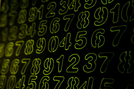 Background of numbers. from zero to nine. Numbers texture. Finance data concept. Matematic. Seamless pattern with numbers. financial crisis concept. Business success.の写真素材
