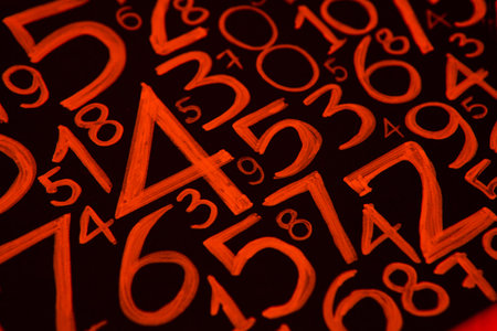 Background of numbers. from zero to nine. Numbers texture. Finance data concept. Matematic. Seamless...