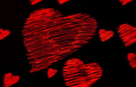 Love hearts on wooden texture background. Valentines day card concept. Heart for Valentines Day...