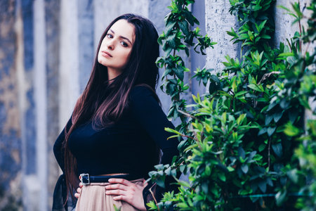 Beautiful young woman with clean perfect skin. Young Russian woman with clean fresh skin. Girl beauty face careの写真素材