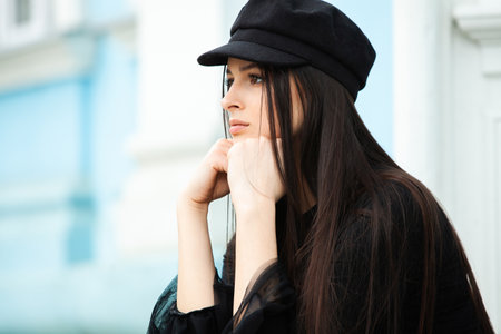 Beautiful young woman with clean perfect skin. Young Russian woman with clean fresh skin. Girl beauty face careの写真素材