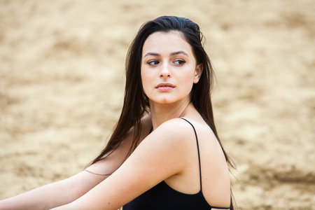 Beautiful young woman with clean perfect skin. Young Russian woman with clean fresh skin. Girl beauty face careの写真素材