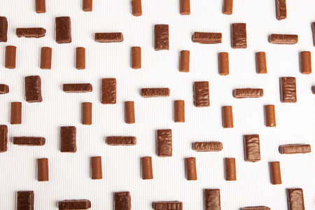 Assortment of delicious chocolate candies background. Chocolate candyの写真素材