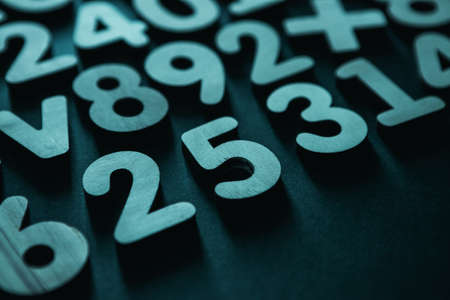 Background or texture of numbers. Finance data concept. Mathematic. Seamless pattern with numbers. Finance concept.の写真素材