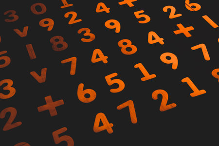 Background or texture of numbers. Finance data concept. Mathematic. Seamless pattern with numbers....