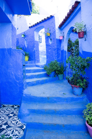 Blue city of Chefchaouen, Morocco. Chefchaouen is one of the most beautiful city in Morocco.の写真素材