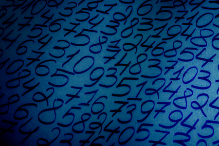 Background of the letters of the English alphabet. Blue toned.の写真素材