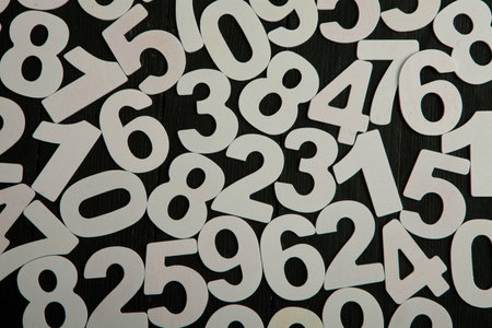 Numbers background. Numbers from 0 to 9 for design texture or titleの写真素材