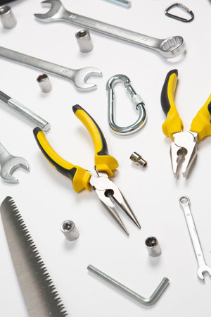 A set of tools on a white background. Set of tools.