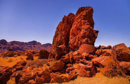 Desert Landscape in Volcan Teide National Park, Tenerife, Canary Island, Spainの写真素材