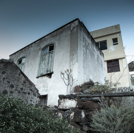 Old house in La Palma, Canary Islands. Toned.の写真素材