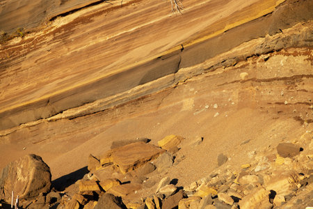 Sandstone cliffs in the desert of the Sinai Peninsula, Egypt.の写真素材