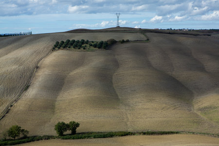 Rural landscape in Val dOrcia, Tuscany, Italyの写真素材