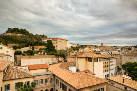 Panoramic view of the old town of Rome, Italy.の写真素材