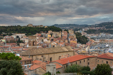 Panoramic view of the city of Bologna, Italyの写真素材