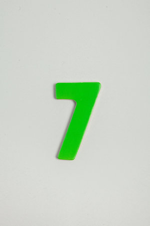white paper background. Number 7 made of plasticine.の写真素材